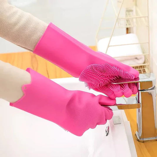 Silicone Washing Full Finger Gloves