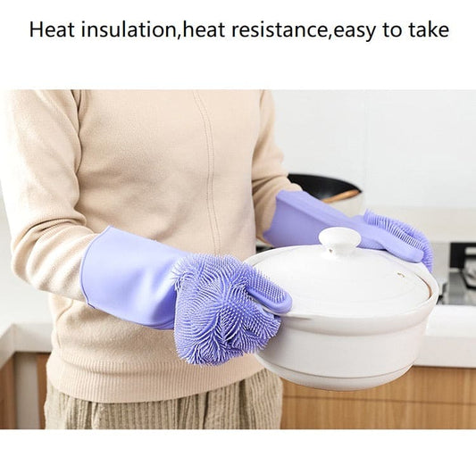 Silicone Washing Full Finger Gloves